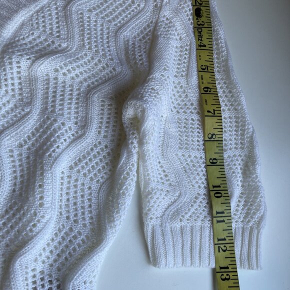 Leo & Nicole Bolero Shrug Crop Cardigan Women's Small Ivory Half Sleeve Sheer - Picture 11 of 11